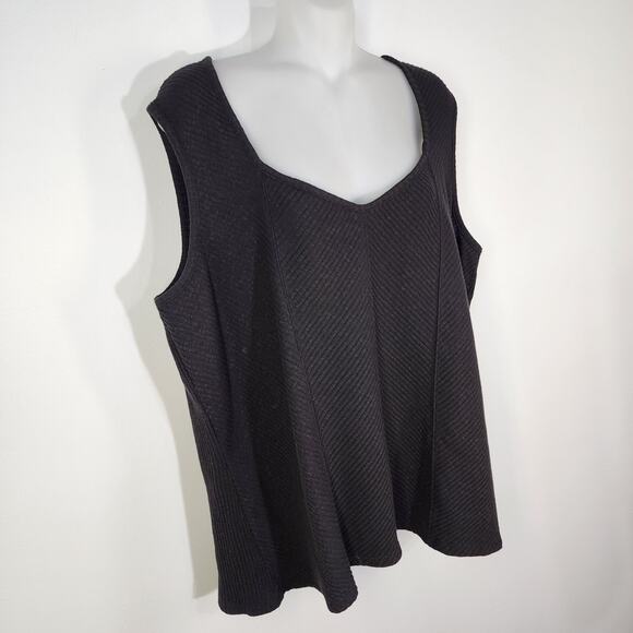 Maurices Textured Corset Tank Top Women Plus 3X Fitted V Neck Black Stretch Soft - Picture 4 of 8